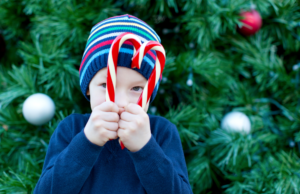 Boy with candy canes